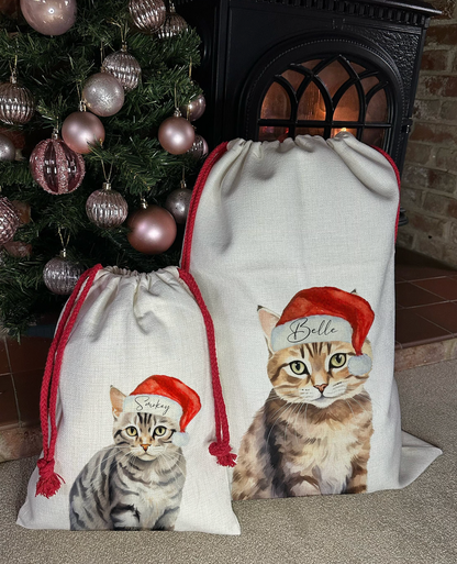Personalised Christmas Sack For Cats